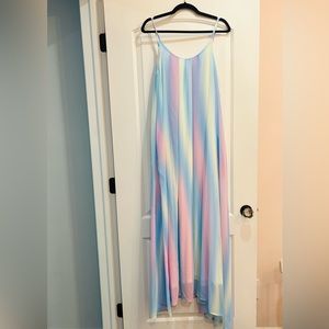 Ombré Pink Yellow and Blue Maxi Dress! Brand New Without Tags!
